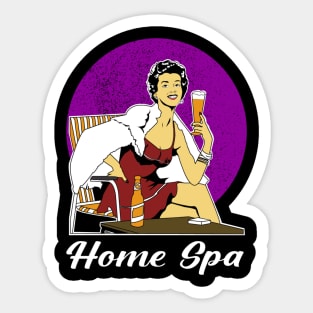 Home Spa, Beer, Day off, Strong woman, Pop art Sticker